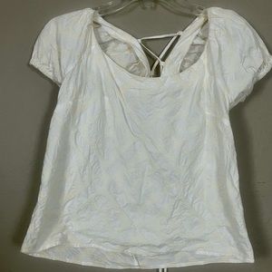 Madewell Puff Sleeve Lace up blouse